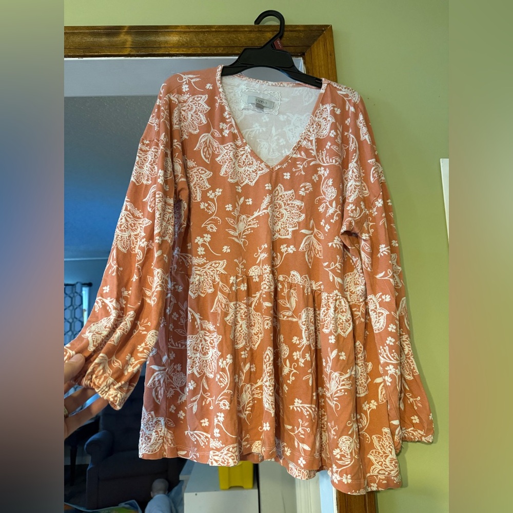 Cupio Women's Floral Blouse - Pink and White
